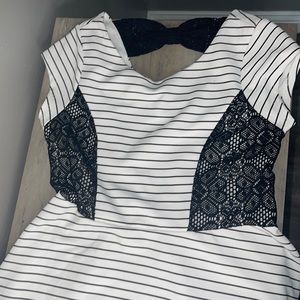 Black and white stripped dress